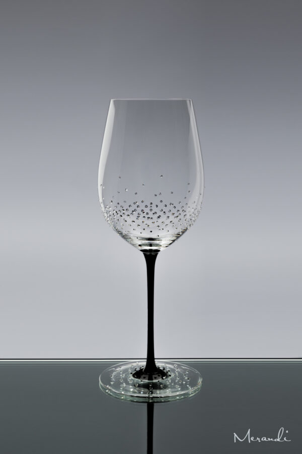 Red wine glass, handmade by Riedel® and enhanced with 286 Swarovski® crystals, Amber