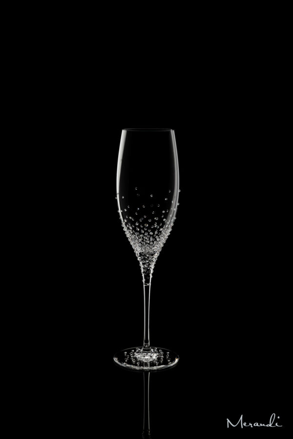Champagne glass, handmade by Riedel®, 319 Swarovski® crystals, Sudora