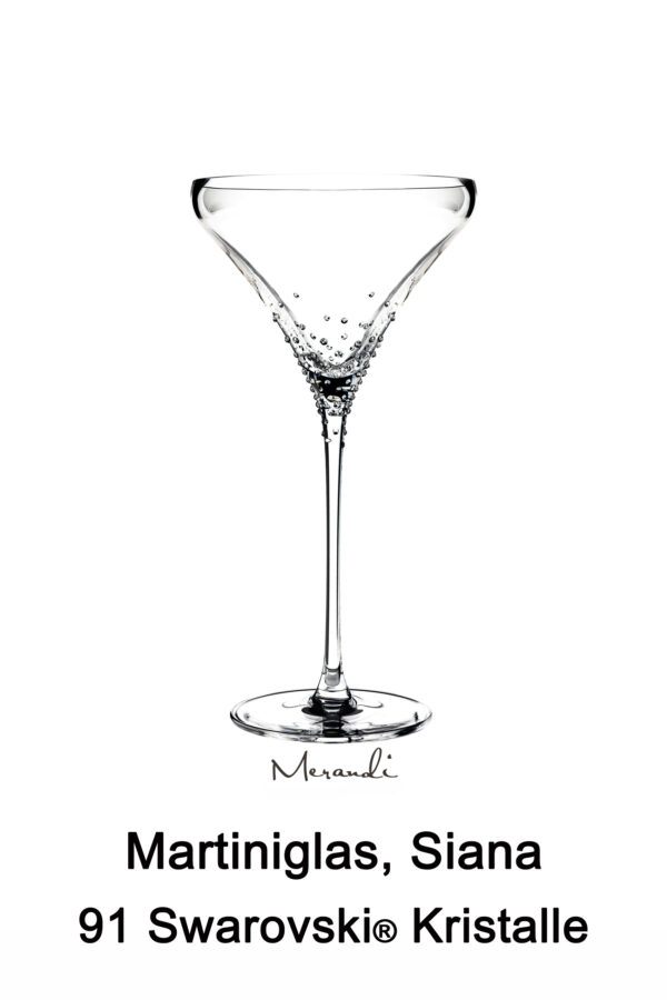 Martiniglas von Spiegelau mit 91 Swarovski Kristallen veredelt, Siana