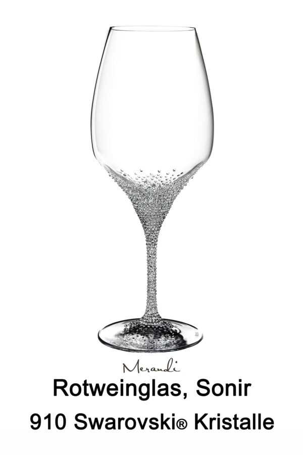 Red wine glass from Riedel® refined with 910 Swarovski® crystals, Sonir