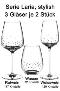 Laria, 3 verschiedene Gläser je 2 Stück