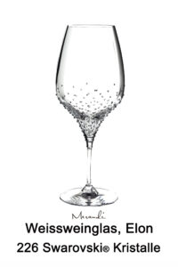 Weissweinglas von Riedel® mit 226 Swarovski® Kristallen veredelt, Elon