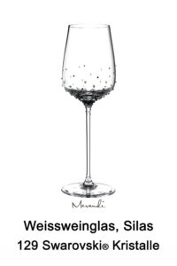 Weissweinglas von Spiegelau® mit 129 Swarovski® Kristallen veredelt