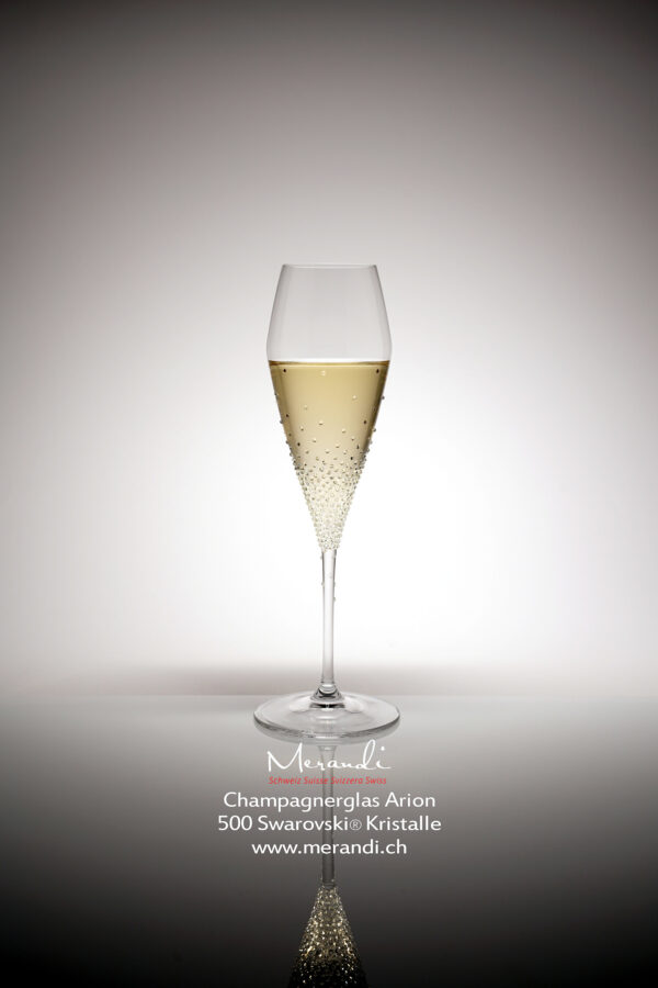 Champagne glass Arion, Merandi Switzerland, 1 glass, 500 Swarovski® crystals