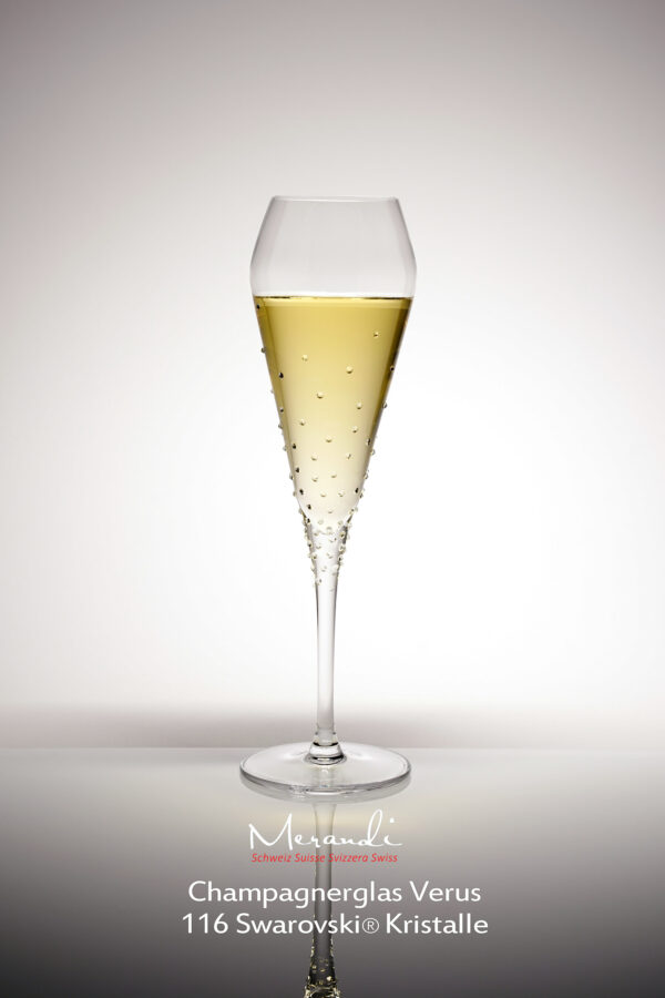 Champagnerglas Verus, Merandi Schweiz, 116 Swarovski® Kristalle
