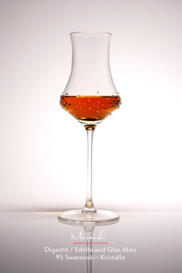 Brandy & digestif glass Alari, Merandi Switzerland, 95 Swarovski® crystals