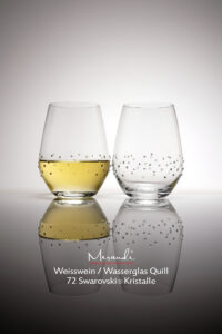 Wasser- Weinglas Quill, Merandi Schweiz, 2 Gläser, 72 Swarovski® Kristalle