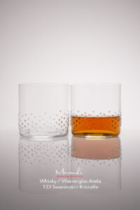 Wasser- Whiskyglas Arela, Merandi Schweiz, 2 Gläser, je 133 Swarovski® Kristalle