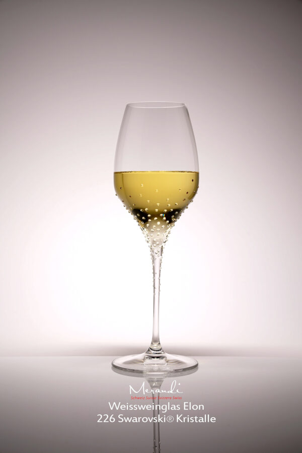Verre à vin blanc Elon, Merandi Suisse, 226 cristaux Swarovski®.